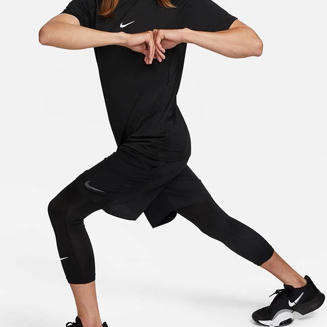 在庫処分特価 日本サイズ ナイキ(NIKE) メンズ PRO プロ Dri-FIT 七分丈 フィットネスタイツ FB7951-010 ブラック×ホワイト(26y9mトレーニング) | NIKE | 06