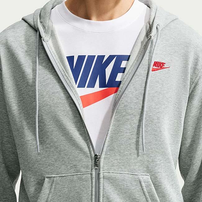 在庫処分特価 日本サイズ ナイキ(NIKE) メンズ CLUB クラブ フルZIP フレンチテリー 長袖フーディ FN3885-064 DKグレーヘザー×Uレッド(26y9mトレーニング) | NIKE | 02