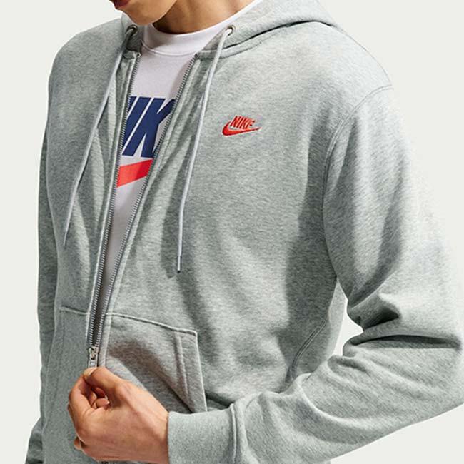 在庫処分特価 日本サイズ ナイキ(NIKE) メンズ CLUB クラブ フルZIP フレンチテリー 長袖フーディ FN3885-064 DKグレーヘザー×Uレッド(26y9mトレーニング) | NIKE | 03