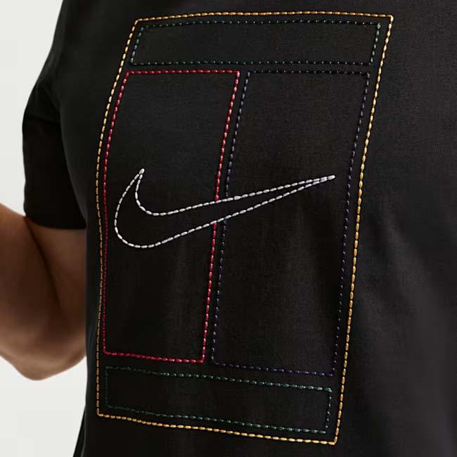 日本サイズ ナイキ(NIKE) 2026 SP メンズ コート ヘリテージ ステッチ刺繍ロゴ 半袖Tシャツ IH2086-010 ブラック×ホワイト(26y2mテニス) | NIKE | 03