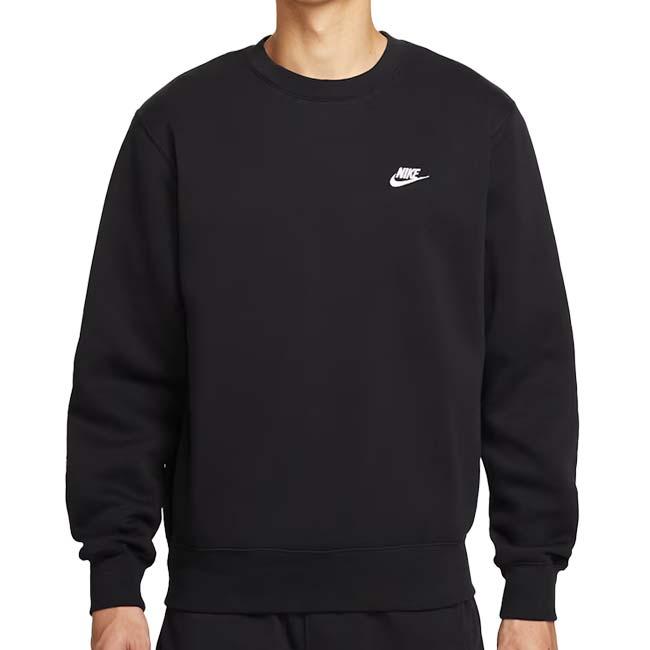 日本サイズ ナイキ(NIKE) 2025 HO メンズ CLUB クラブ フリース クルー 長袖スウェット トレーナー FN3887-010 ブラック×ホワイト(25y12mトレーニング) | NIKE