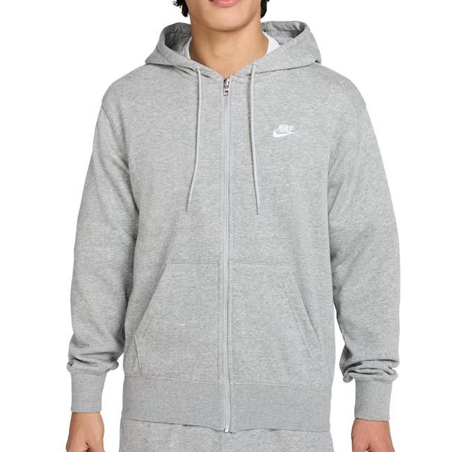 売切り終了！在庫処分特価 日本サイズ ナイキ(NIKE) 2025 HO メンズ CLUB クラブ フルジップ フレンチテリー 長袖フーディ FN3885-063 ダークグレーヘザー×WH | NIKE