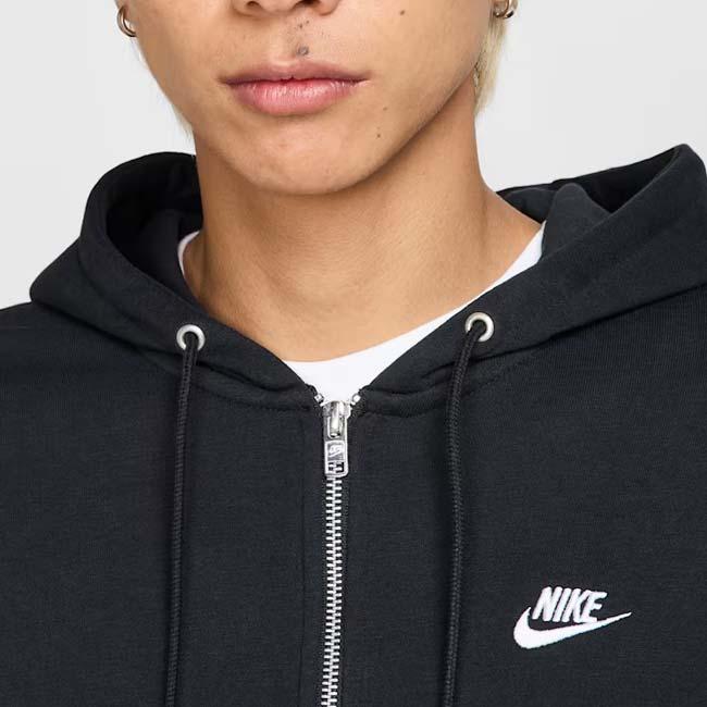 日本サイズ ナイキ(NIKE) 2025 HO メンズ CLUB クラブ フルジップ フレンチテリー 長袖フーディ FN3885-010 ブラック×ホワイト(25y12mトレーニング) | NIKE | 02