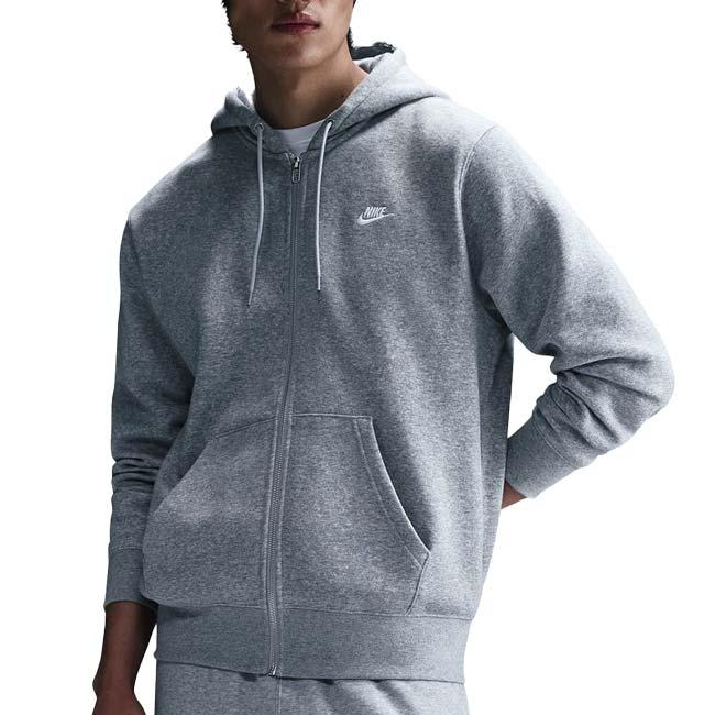 日本サイズ ナイキ(NIKE) 2025 HO メンズ CLUB クラブ フルジップ フリース 長袖フーディ FN3862-063 ダークグレーヘザー×WH(25y12mトレーニング) | NIKE