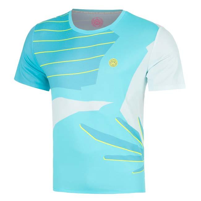 海外サイズ BIDI BADU(ビディバドゥ) 2026 FS メンズ ヘイラグーナ 全豪OPEN ゲームシャツ BB110011-603 ターコイズ×マルチC(26y2mテニス用ゲームウェア) | 