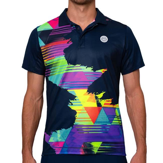海外サイズ BIDI BADU(ビディバドゥ) 2025 SP メンズ KALEIDO カレイド ゲームポロシャツ M1350012-DBLMXダークブルー×MX(24y12mテニス用ゲームウェア) | 