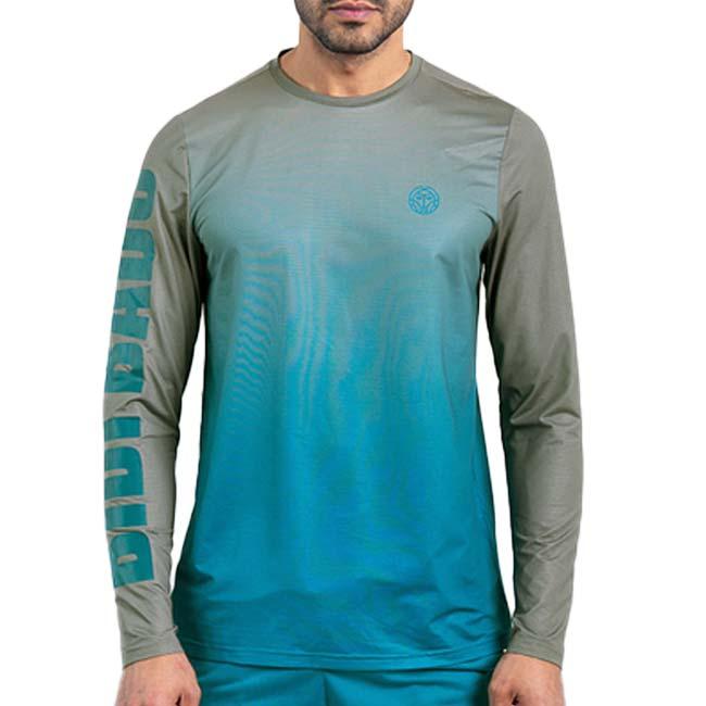 海外サイズ BIDI BADU(ビディバドゥ) メンズ ATHLETICS ベントリス ムーブ プリント 長袖Tシャツ M3330003-GRPT グレー×ペトロール | 