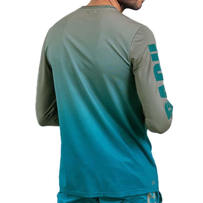 海外サイズ BIDI BADU(ビディバドゥ) メンズ ATHLETICS ベントリス ムーブ プリント 長袖Tシャツ M3330003-GRPT グレー×ペトロール |  | 01