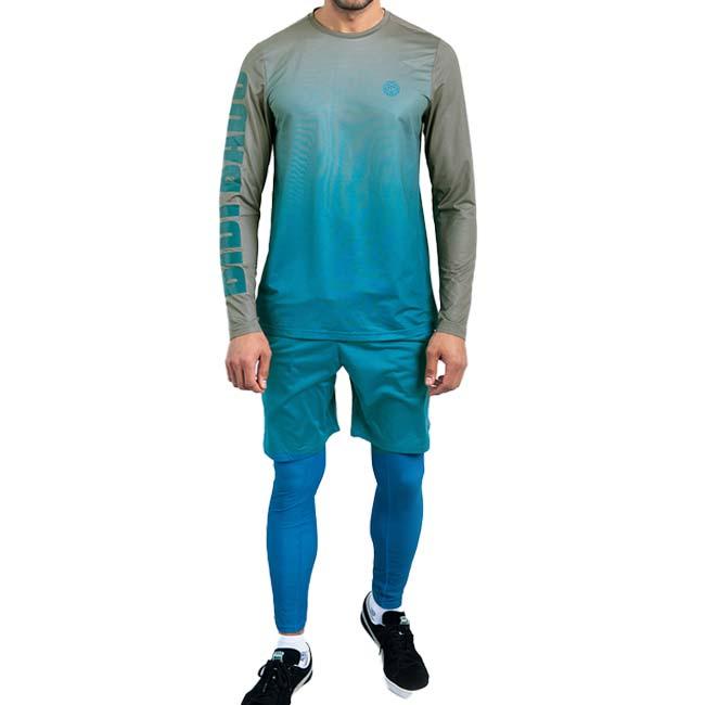 海外サイズ BIDI BADU(ビディバドゥ) メンズ ATHLETICS ベントリス ムーブ プリント 長袖Tシャツ M3330003-GRPT グレー×ペトロール |  | 02