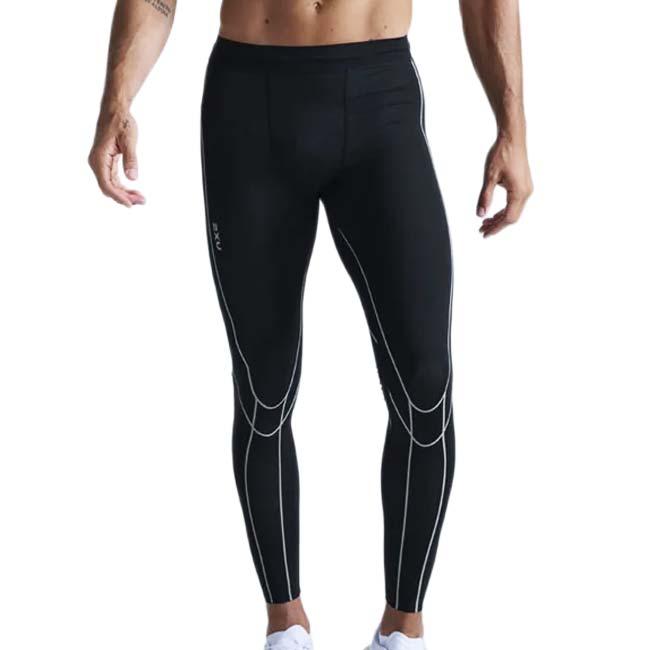 2XU(ツータイムズユー) メンズ ライトスピード キネシス コンプレッションタイツ MA7626B-BLK／BRF BK×BKリフレクティブ(26y9mトレーニング) | 2XU