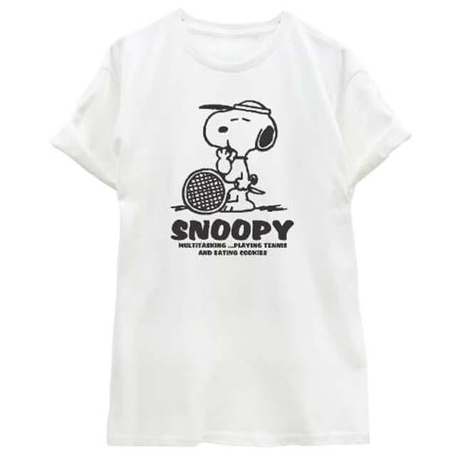 日本サイズ PEANUTS(ピーナッツ) SNOOPY(スヌーピー) ユニセックス テニス 半袖Tシャツ SN2(26y7m) |  | 02