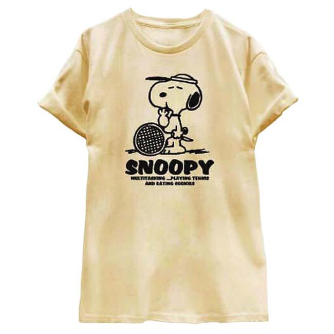 日本サイズ PEANUTS(ピーナッツ) SNOOPY(スヌーピー) ユニセックス テニス 半袖Tシャツ SN2(26y7m) |  | 03
