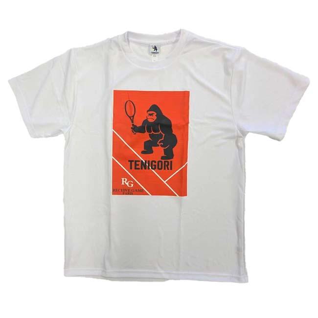 日本サイズ TENIGORI(テニゴリ) 2024 ユニセックス RG RECEIVE GAME PARIS ドライ半袖Tシャツ TGMT024-ホワイト×オレンジ(24y6mテニス) |  | 01