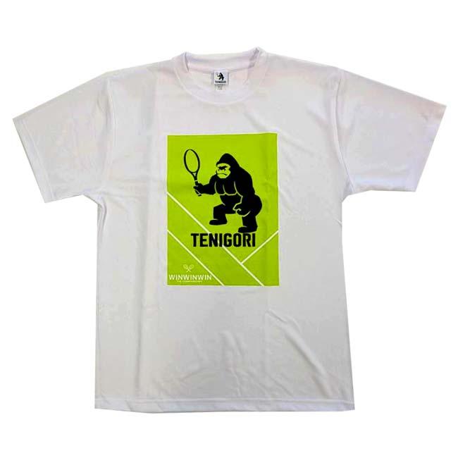 日本サイズ TENIGORI(テニゴリ) 2024 ユニセックス WINWINWIN THE CHAMPIONSHIPS ドライ半袖Tシャツ TGMT022-ホワイト×グリーン(24y6mテニス) |  | 01