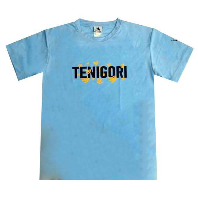 日本サイズ TENIGORI(テニゴリ) ユニセックス 袖プリント 半袖ロゴTシャツ TGMT011-サックス(20y8m) | 