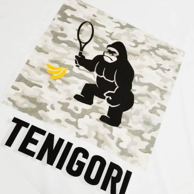 日本サイズ TENIGORI(テニゴリ) ユニセックス ロゴプリント カモフラ柄Tシャツ ワイルド ゴリラ TGMT001(19y11mテニス) |  | 06