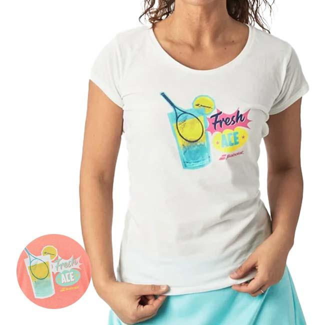 ＵＳサイズ バボラ(Babolat) 2023 SS レディース EXERCISE エクササイズ メッセージ 半袖Tシャツ 4WS23445(23y2mテニス) | Babolat