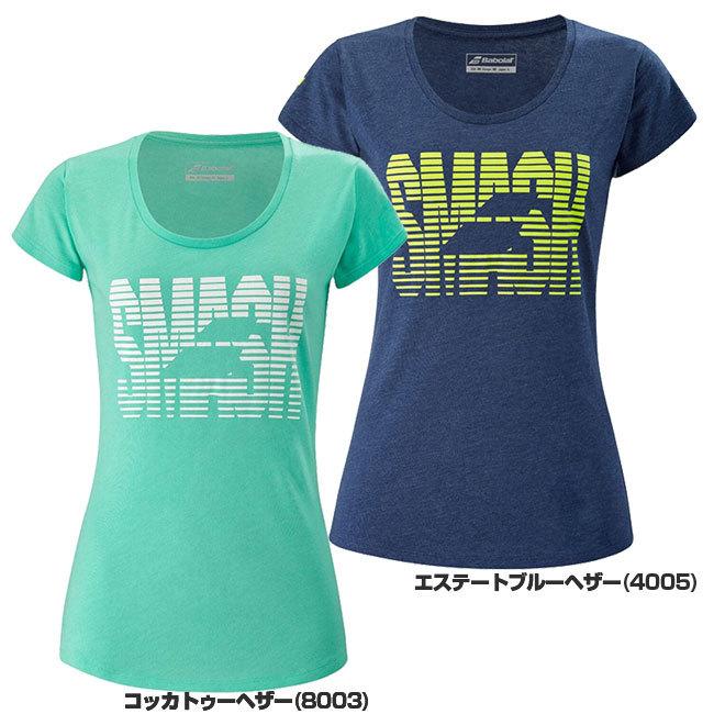在庫処分特価 ＵＳサイズ バボラ(Babolat) レディース EXERCISE(エクササイズ) メッセージ 半袖Tシャツ 4WS21445(21y2mテニス) | Babolat | 01