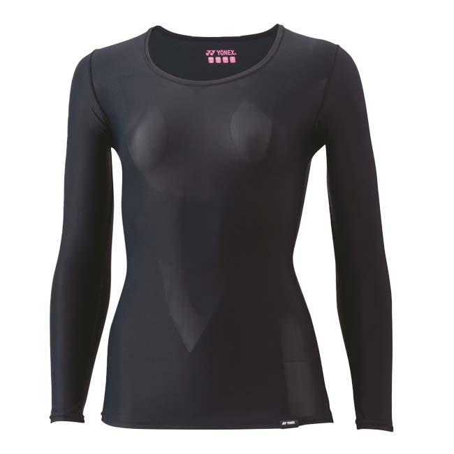 日本サイズ ヨネックス(YONEX) 2024 レディース STB アスリートモデル Uネック長袖シャツ 機能インナー STBA1513-007 ブラック(24y3mトレーニング) | YONEX