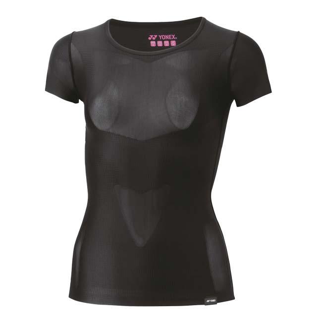 日本サイズ ヨネックス(YONEX) 2024 レディース STB アスリートモデル Uネック半袖シャツ 機能インナー STBA1512-007 ブラック(24y3mトレーニング) | YONEX