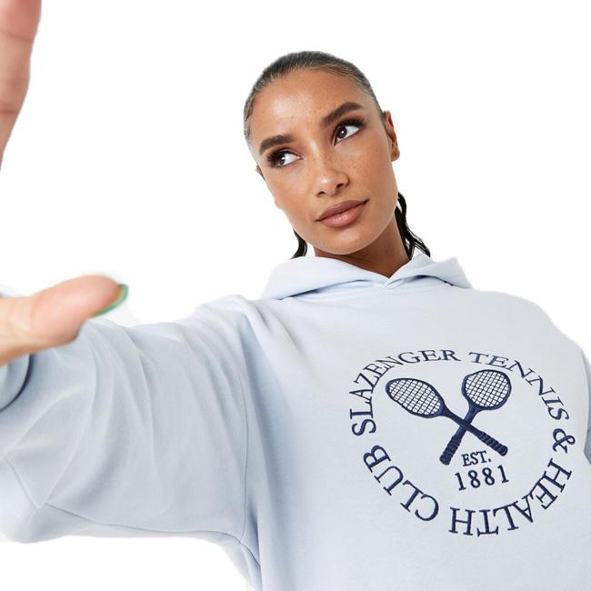 在庫処分特価 海外サイズ Slazenger(スラセンジャー) レディース テニス ヘルスクラブ フーディ 裏起毛 パーカー 664214-ベイビーブルー(22y3mテニス) | Slazenger