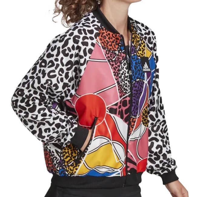 海外レアモデルＵＳサイズ アディダス(adidas) レディース RICH MNISI リッチ ムニシ ウーブン フルジップジャケット HG5690-ブラックの画像