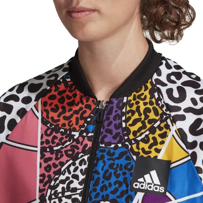 海外レアモデルＵＳサイズ アディダス(adidas) レディース RICH MNISI リッチ ムニシ ウーブン フルジップジャケット HG5690-ブラックの画像
