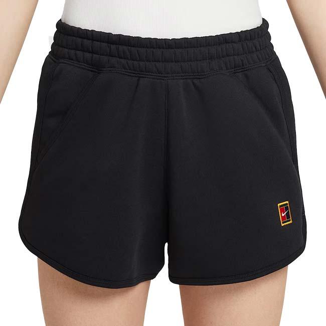 日本サイズ ナイキ(NIKE) 2025 FA レディース Courtヘリテージ フリース ミッドライズ ゲームショートパンツ HJ8991-010 BK(25y7mテニス用ゲームウェア) | NIKE