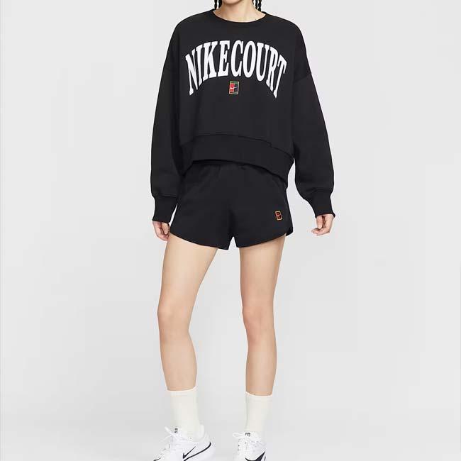 日本サイズ ナイキ(NIKE) 2025 FA レディース Courtヘリテージ フリース ミッドライズ ゲームショートパンツ HJ8991-010 BK(25y7mテニス用ゲームウェア) | NIKE | 04