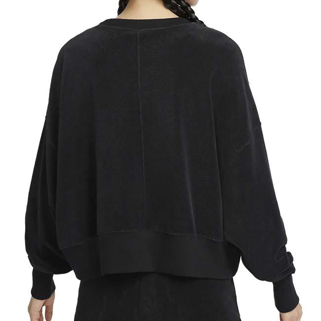 売切りセール！日本サイズ ナイキ(NIKE) 2024 FA レディース コート ヘリテージ オーバーサイズ グラフィック 長袖スウェット FQ2243-010ブラック×ホワイト | NIKE | 01