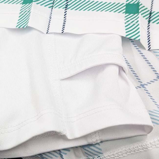 ＵＳサイズ FILA(フィラ) レディース LIV リブ チェック柄 ゲームスコート FBL251601-0013 ホワイト×コートグリーン(25y12mテニス用ゲームウェア) | FILA | 03