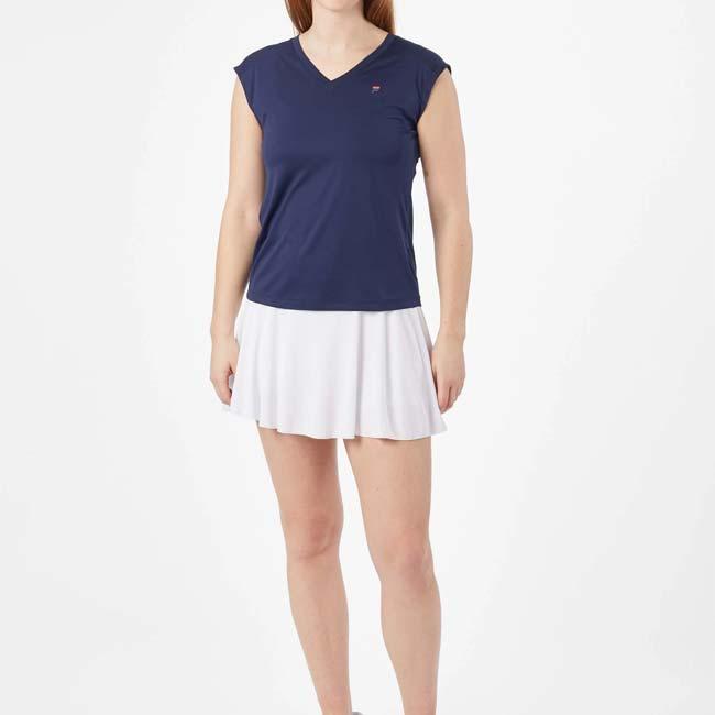ＵＳサイズ FILA(フィラ) 2024 レディース MAIA マイア Vネック ゲームシャツ FBL241340(24y11mテニス用ゲームウェア) | FILA | 18