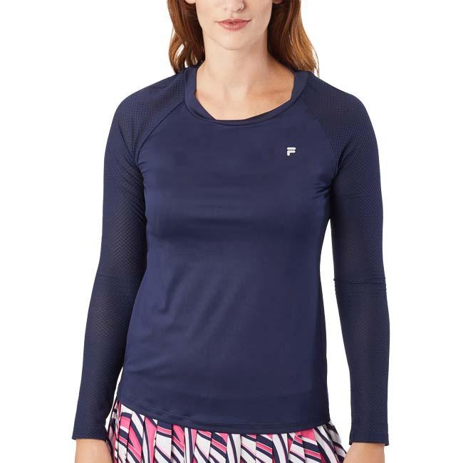 在庫処分特価 ＵＳサイズ FILA(フィラ) 2023 FW レディース グレーシー(GRACIE) 長袖Tシャツ US Open XFL232128(23y11mテニス) | FILA | 09