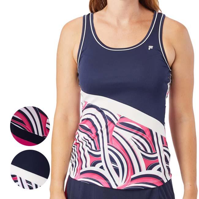 在庫処分特価 ＵＳサイズ FILA(フィラ) 2023 FW レディース MARIA(マリア) プリントタンクトップ US Open UOL239312E(23y11mテニス) | FILA
