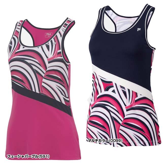 在庫処分特価 ＵＳサイズ FILA(フィラ) 2023 FW レディース MARIA(マリア) プリントタンクトップ US Open UOL239312E(23y11mテニス) | FILA | 01