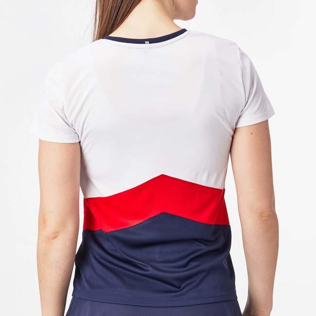 ＵＳサイズ FILA(フィラ) レディース AURELIA(アウレリア) カラーブロック 半袖Tシャツ FBL231130E-0151 ホワイト×ネイビー | FILA | 03