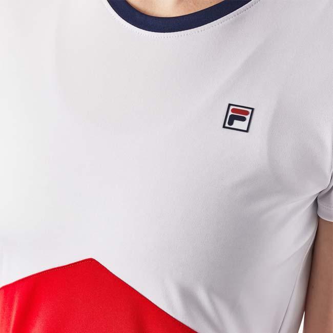 ＵＳサイズ FILA(フィラ) レディース AURELIA(アウレリア) カラーブロック 半袖Tシャツ FBL231130E-0151 ホワイト×ネイビー | FILA | 04