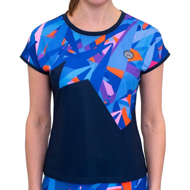 海外サイズ BIDI BADU(ビディバドゥ) 2024 FA レディース SPIKE キャップスリーブ ゲームシャツ W2620026-DBLBL Dブルー×BL(24y6mテニス用ゲームウェア) | 