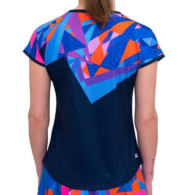 海外サイズ BIDI BADU(ビディバドゥ) 2024 FA レディース SPIKE キャップスリーブ ゲームシャツ W2620026-DBLBL Dブルー×BL(24y6mテニス用ゲームウェア) |  | 01