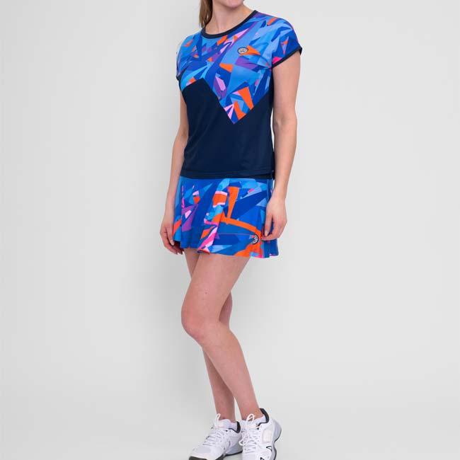 海外サイズ BIDI BADU(ビディバドゥ) 2024 FA レディース SPIKE キャップスリーブ ゲームシャツ W2620026-DBLBL Dブルー×BL(24y6mテニス用ゲームウェア) |  | 07