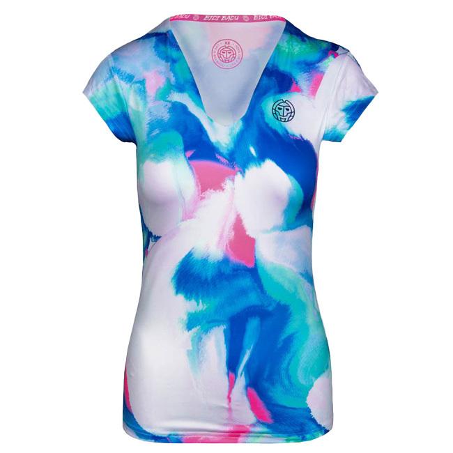 49円 注目ブランド 海外サイズ Bidi Badu ビディバドゥ 22 Ss レディース Bella 2 0 ベラ テック Vネック 半袖 Tシャツ W Blro ブルー ローズ