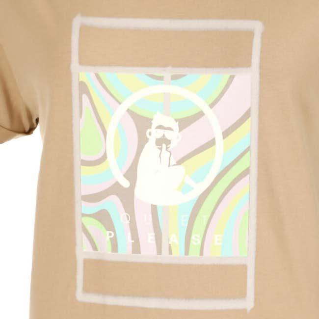 海外サイズ QUIET PLEASE(クワイエットプリーズ) 2025 SS レディース ワイルドスワールコート 半袖プリントTシャツ QP110200-901 サンド(25y7mテニス) |  | 02