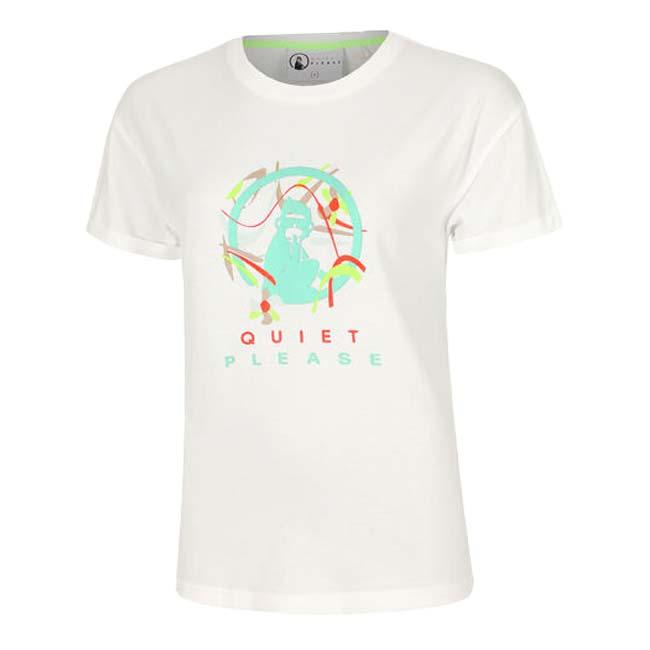 海外サイズ QUIET PLEASE(クワイエットプリーズ) 2025 FS レディース ワイルドスケッチー 半袖プリントTシャツ QP110198-300 Bホワイト(25y7mテニス) | 