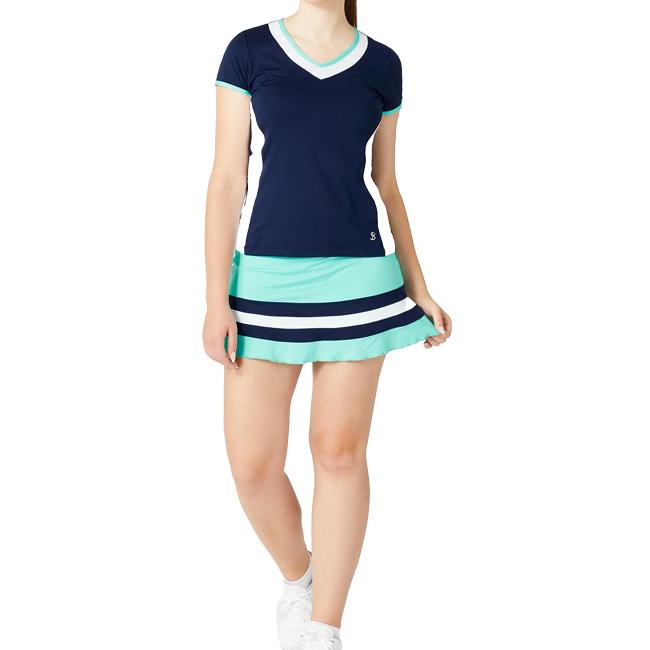 ＵＳサイズ Sofibella(ソフィベラ) レディース Top Spin 14インチ ボーダースコート 1910-AIR エアー(22y10mテニス) |  | 04