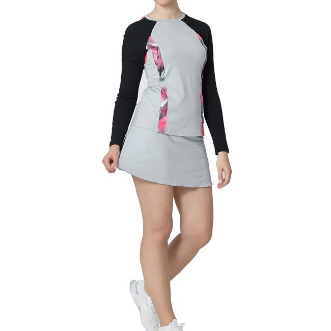 ＵＳサイズ Sofibella(ソフィベラ) レディース Phoenix 配色切替 長袖Tシャツ 2056-STO ストーン(22y2mテニス) |  | 04