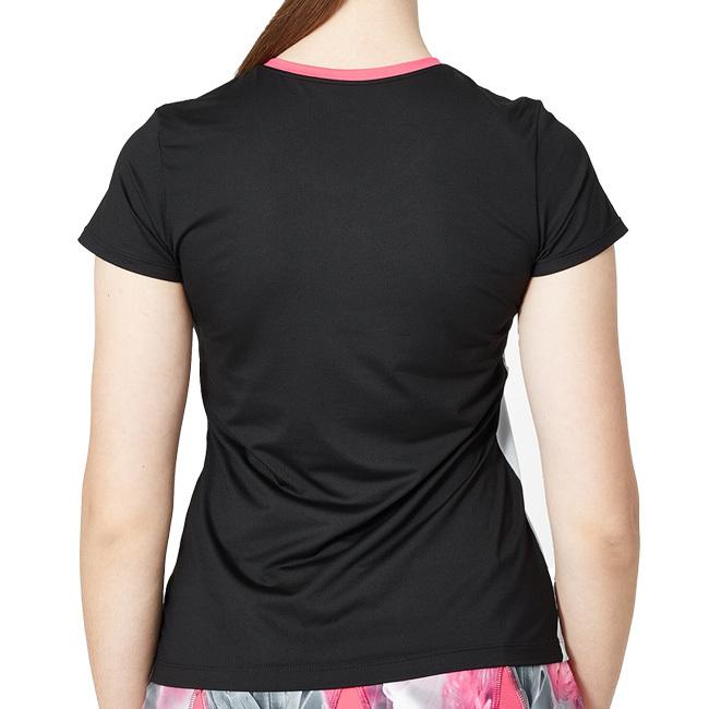 ＵＳサイズ Sofibella(ソフィベラ) レディース Phoenix 配色切替 半袖Tシャツ 1906-BLK ブラック(22y2mテニス) |  | 01