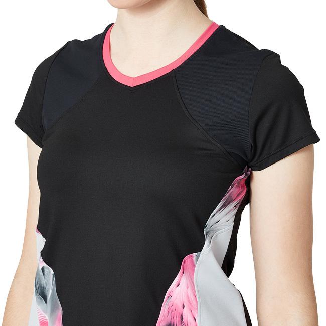 ＵＳサイズ Sofibella(ソフィベラ) レディース Phoenix 配色切替 半袖Tシャツ 1906-BLK ブラック(22y2mテニス) |  | 02