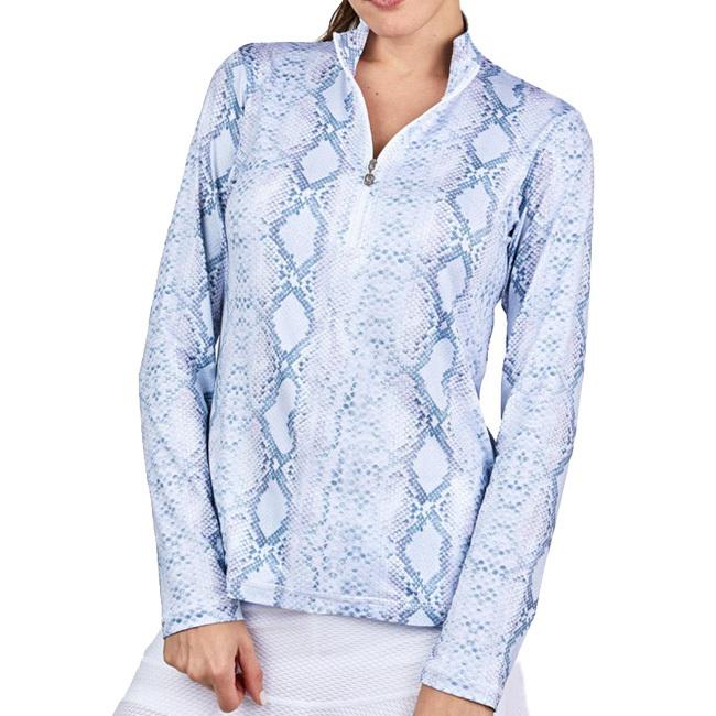 ＵＳサイズ Sofibella(ソフィベラ) レディース UV Feather 長袖ハーフジップポロ プリント柄 9004／9004F(22y2mテニス) |  | 03