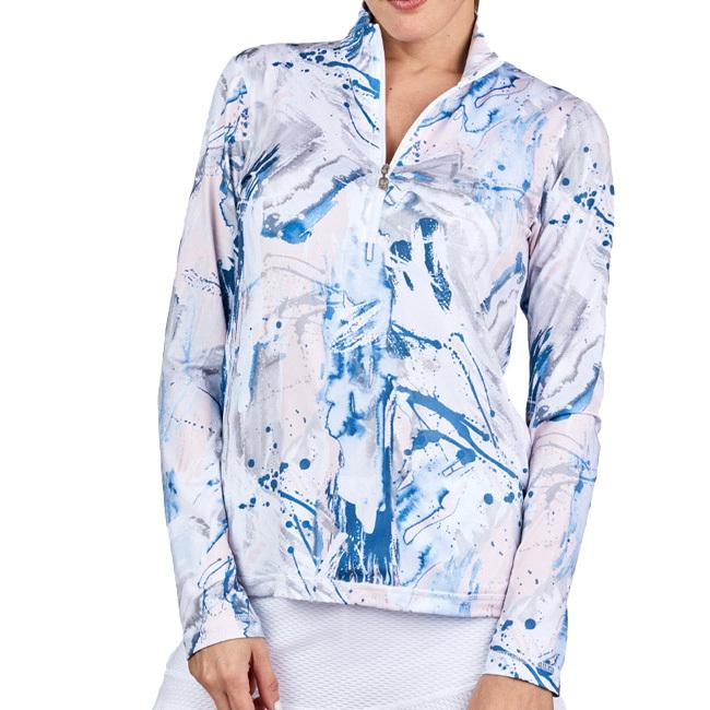 ＵＳサイズ Sofibella(ソフィベラ) レディース UV Feather 長袖ハーフジップポロ プリント柄 9004／9004F(22y2mテニス) |  | 05