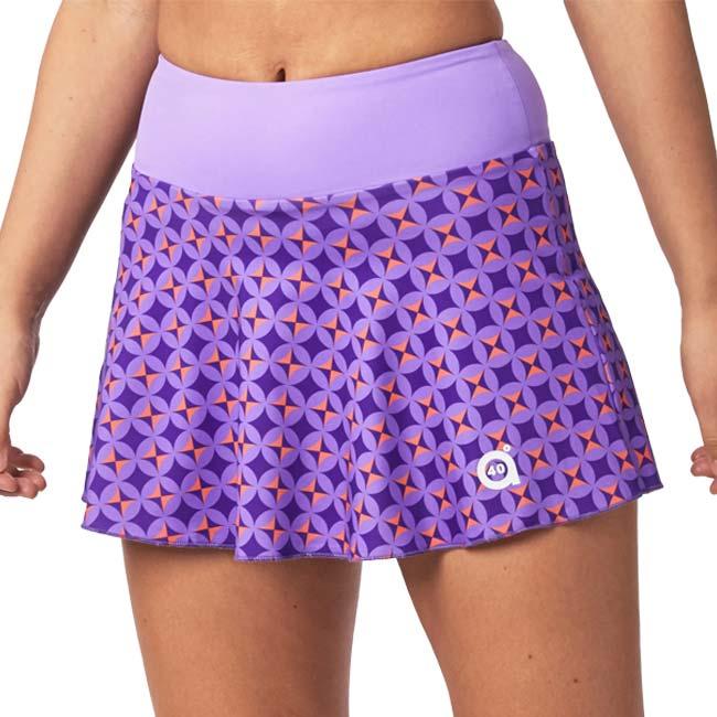 海外サイズ A40GRADOS 2023 SS レディース LOOK ルック プリントスカート 1954MFFULL-ラベンダー×PP×オレンジ(23y4mテニス) | 